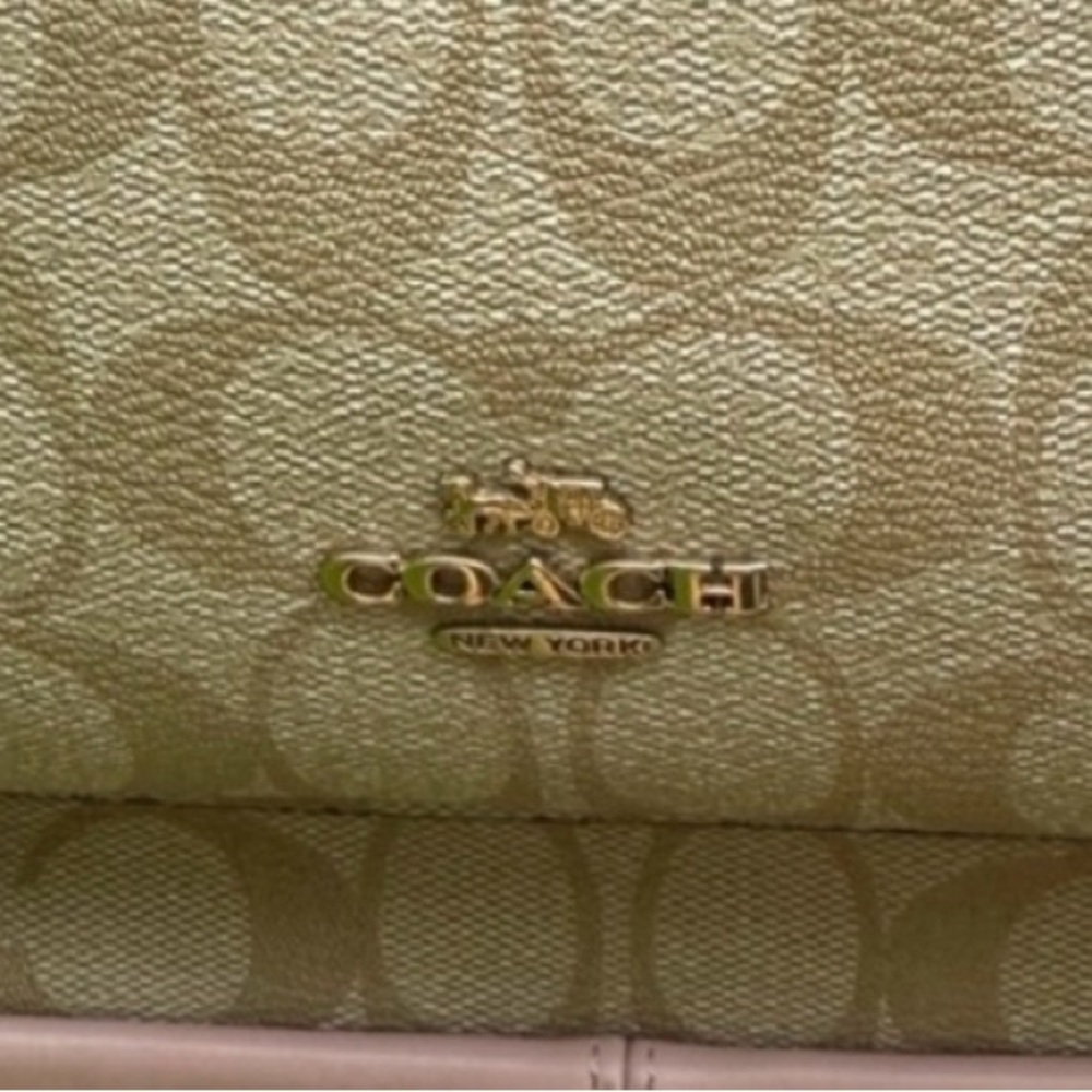 Coach Signature Canvas Backpack in Beige and Pink - Picture 6 of 11